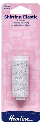 Shirring-Elastik 0,75 mm x 20 m, weiß, Polyester