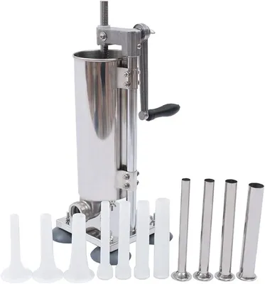 Produktbild von Manuell WurstfüLlmaschine WurstfüLler Wurstpresse Edelstahl WüRstchenkocher Hebelwurstmaschine Mit WurströHren Manuelle Wurst Maschine Handbuch Rostfreier Stahl Würstchenbereiter FüR Den Heimgebrauch