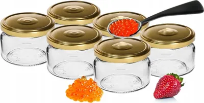 Zdjęcie produktu dla Słoiki na dżem z zakrętką 6 sztuk 200 ml
