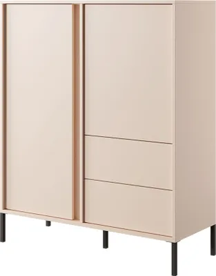 Produktbild von Hohe Kommode DAST A 2D2S LED Sideboard mit Schubladen Beige