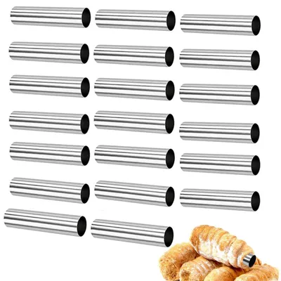 Produktbild von Cannoli Backformen 20 Stück Edelstahl Antihaft 12 cm