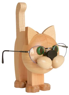 Productafbeelding van Brilhouder in de vorm van een kat. Afmetingen: breedte 10,5 cm, hoogte 21 cm, diepte 17 cm. Nieuw
