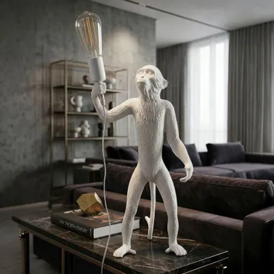 Immagine prodotto di Lampada da tavolo Mauro Ferretti Monkey E27 Ø 26x34x55 cm bianco