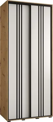 Produktbild von MEBLE KRYSPOL Davos 6 Schrank, zwei Türen - 235,2x120x45 cm - Artisan Weiß Schwarz