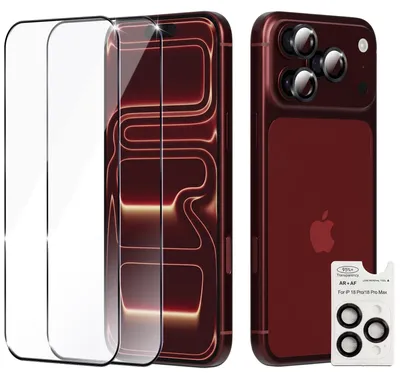 Produktbild von 2-Pack iPhone 18 Pro Max Displayschutzfolie & 1-Pack Kameraschutz - Gehärtetes Glas 9H - Super Qualität 3D