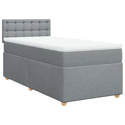 Produktbild von vidaXL Boxspringbett mit Matratze Hellgrau 100x200 cm Stoff