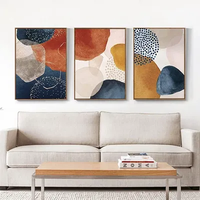 3er-Set abstrakte Blatt-Poster, Boho-Linienzeichnung, 50x70 cm