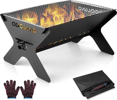 Obrázek produktu pro Odoland kempinkové ohniště 2 v 1 přenosné ohniště a gril na dřevo