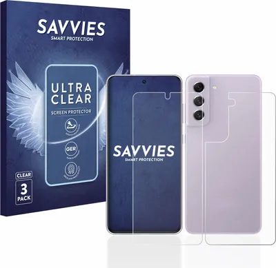 Produktbild von 6x Für Samsung Galaxy S21 FE 5G (Display+Rückseite) Schutzfolie Savvies Displayschutz Display Schutz Folie Klar Transparent