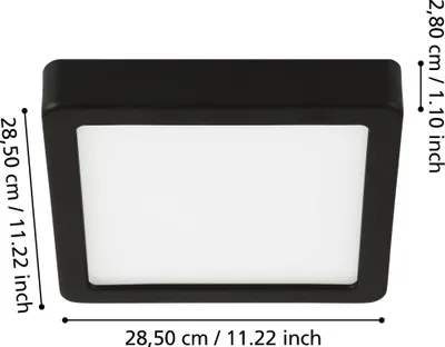 Produktbild von EGLO Fueva 5, LED, 3000 K, 2400 lm, IP20, Schwarz, Weiß