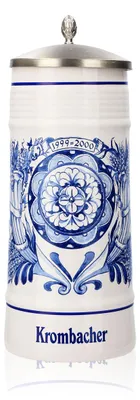 Produktbild von Krombacher Bierglas Jahreskrug 1999-2000 Steinzeugkrug Seidel Zinndeckel Krug