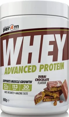 Produktbild von Per4m Whey Advanced Protein (900g) Dubai Chocolate - Eiweiße - Molkenprotein-Mischung