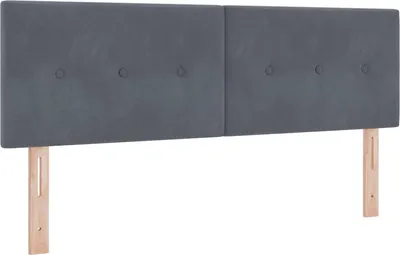 Zdjęcie produktu dla vidaXL Zagłówek z listwami LED Szary 160 cm Aksamit