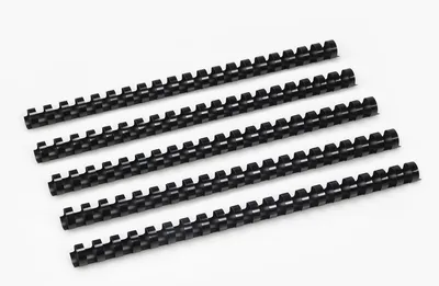 Obrázek produktu pro Plastové vazby, 16 mm, 21 kroužků, kapacita 125 listů, černé, formát A4, 100 kusů