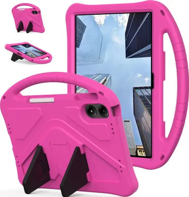 Obrázek produktu pro Dětské pouzdro pro Doogee Tab G6 / Tab G6+ 11" 2025, EVA lehké nárazuvzdorné pouzdro s skládacím stojánkem a rukojetí Růžový