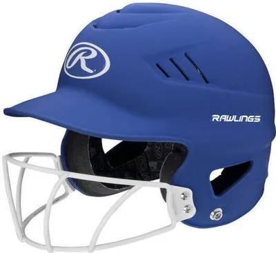 Produktbild von Rawlings RCFHLFG Coolflo Matte Highlighter Softball Batting Helmet w/Mask | Adult Color Royal Baseball/Softball Artikel