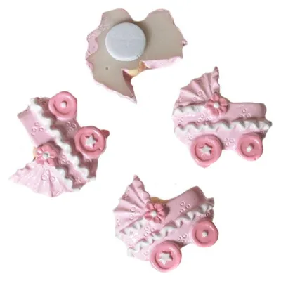 Produktbild von 6 Streudeko Kinderwagen Baby rosa