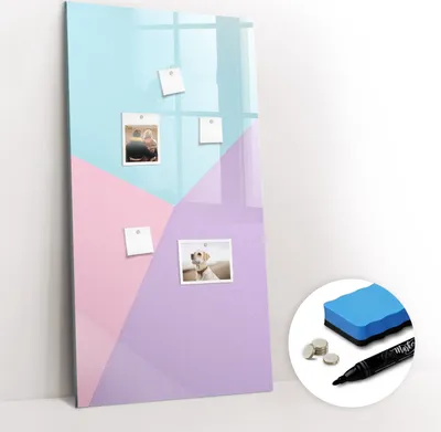 Produktbild von Magnetpinnwand Memoboard - Zubehörsatz - Schwarzer Marker + Schwamm + Magnete - 60 x 120 cm - Pastellmuster