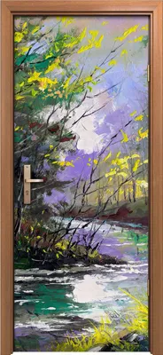 Produktbild von Türposter 80x200 cm Türaufkleber Türtapete Türfolie Klebefolie Herbst Landschaft mit Wald