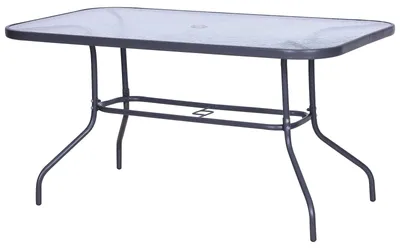 Immagine prodotto di Tavolo da Giardino in Metallo e Vetro 140x80x70 cm Champs