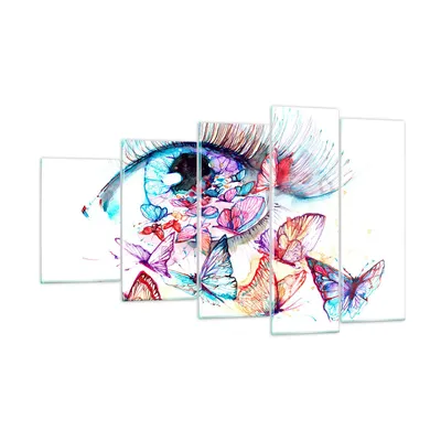 Produktbild von Bilder auf glas - Auge Butterflys Fantasie Fantasie - 100x60cm - Glasbilder - Wandbilder - Kunstdruck - Wanddekoration aus Glas - Glas Bilder - Wandbild auf Glas - GEG100x60-3096