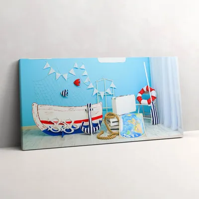 Produktbild von Meeresexpedition - Kinderzimmer – Leinwandbild Wandbild – 120x60 cm – Leinwandbilder – Wandbilder – Schlafzimmer – Flur