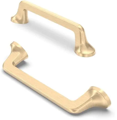 Produktbild von Unyqoos® 10er-Set Messing-Möbelgriffe – aus massiver Zinklegierung, 96 mm Lochabstand, 130 mm Gesamtlänge, Schrank- und Schubladengriffe für Küche & Bad