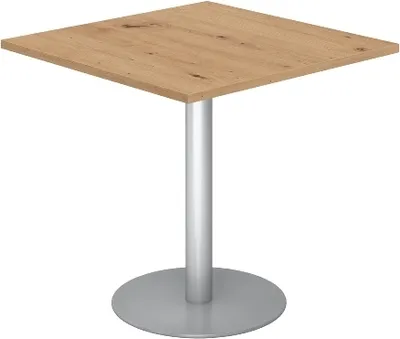 Produktbild von Hammerbacher Bistro Stehtisch Beistelltisch Besprechungstisch 88 silber 80 x 80 cm R = Asteiche