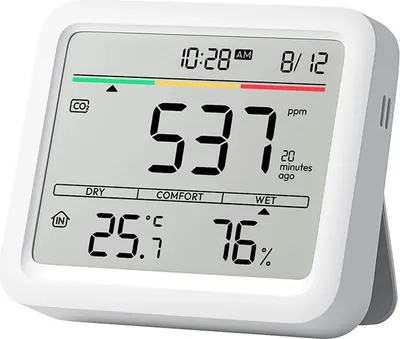 Obrázek produktu pro SwitchBot Meter Pro (CO2 Monitor), Bílá, Oxid uhličitý (CO2), Vnitřní vlhkoměr, Vnitřní teploměr, ABS (akrylonitril-butadien-styren), 0 - 99%, 3%, 400 - 9999
