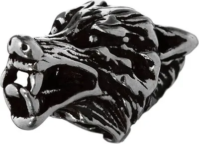 Produktbild von Haarschmuck Bartperle Vargar Wolfskopf 925 Sterlingsilber Lockenperle 6448