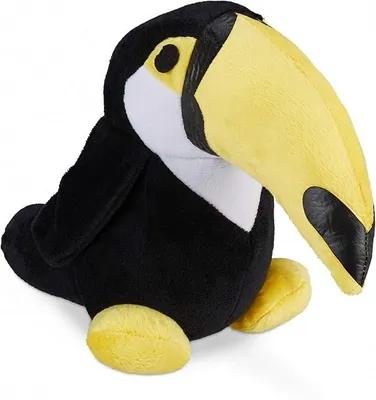 Produktbild von PolkaHome® Türstopper Tukan aus Stoff – 20 cm, schwarz/gelb, schwerer Türkeil für Innenräume