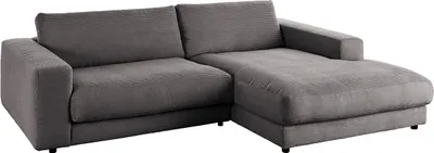 Produktbild von KAWOLA Sofa MADELINE Ecksofa Cord grau Longchair rechts