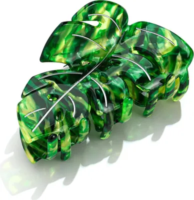 Produktbild von Elegante Haarspange mit grünem Tropenmuster, Geschenkidee,