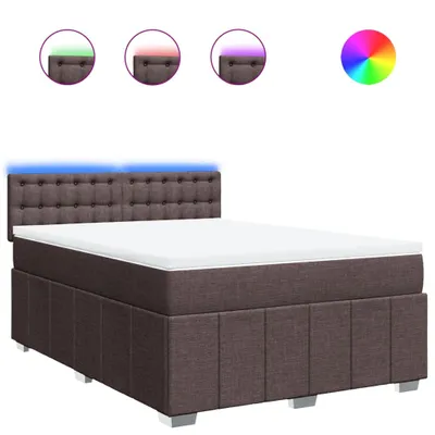 Obrázek produktu pro Postel Boxspring s matrací Tmavě hnědá 160x200 cm Látka