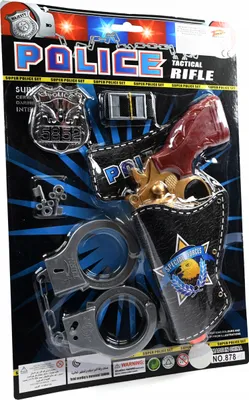 Produktbild von Polizei Spielset Kinder Pistole mit Holster Handschellen Kostüm Zubehör Rollenspiel