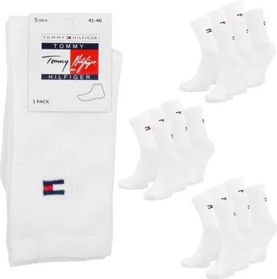 Produktbild von TOMMY HILFIGER Herren lange Socken weiß 9er-Pack Größe 41-46