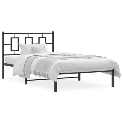 Immagine prodotto di vidaXL Struttura letto con testiera in metallo nero 107x203 cm