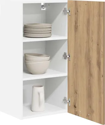 Produktbild von “2026 Modern“ Hängeschrank mit Tür Artisan-Eiche und Weiß 40 x 31 x 80cm - Designermöbel 269433 - Küchenschränke