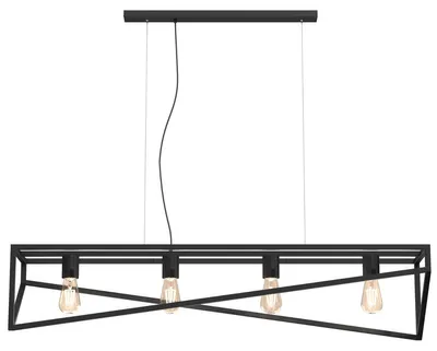 Zdjęcie produktu dla Lampa wisząca Gote czarny matowy 4xE27x15W metal wym:125x100x25cm IP20 Luminex