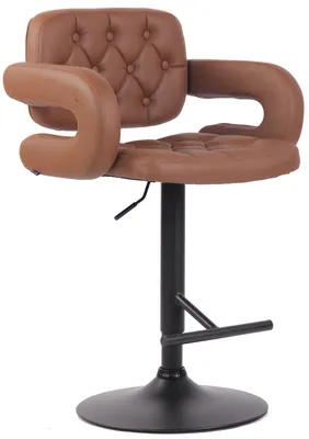 Produktbild von TPFLiving Barhocker Dubai Gestell schwarz Kunstleder Cognac