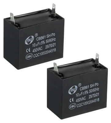 CBB61 Kondensator 10uF 450V AC 2 Stück 49x41x39 mm