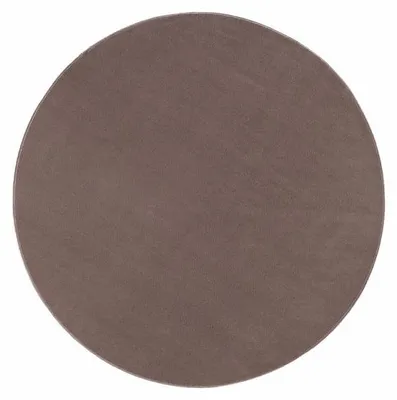 Image de Tapis rond Unyqoos® Relax Samba – tapis uni en polyester, à poils courts, couleur taupe, diamètre 160 cm, 1250 g/m²