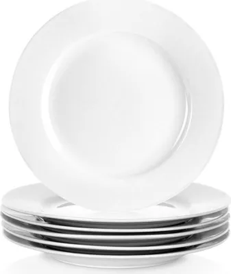 Image de Orion | Set d'assiettes a dessert - Blanc - 19 Cm - 6 pieces - Porcelaine - Assiettes plates