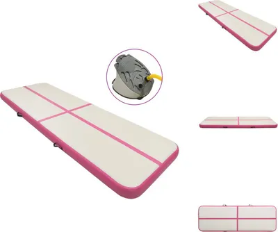Produktbild von vidaXL Aufblasbare Gymnastikmatte mit Pumpe 400x100x15 cm PVC Rosa -  Yoga- & Pilatesmatten