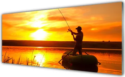 Produktbild von Acrylglasbilder 125x50 Wandbild Druck Sonne Meer Fischer Landschaft