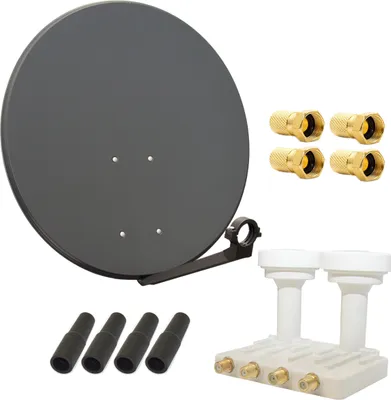 Produktbild von PremiumX SAT Anlage 80cm Antenne Quad Monoblock LNB 8x F-Stecker