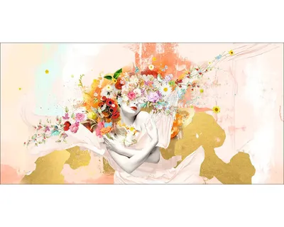 Produktbild von Leinwandbild Original Flowers On The Body 180x90 cm