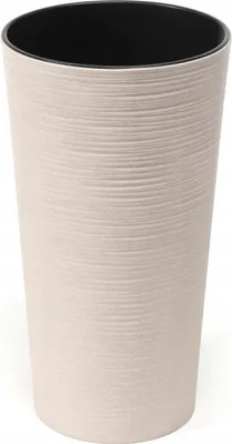 Obrázok produktu pre Kvetináč LAMELA Kvetináč LILIA ECO DLUTO - vrúbkovaný, priemer 25cm, výška 46,5cm, biely
