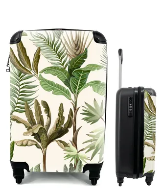 Produktbild von MuchoWow® Koffer Handgepäck Trolley Rollkoffer Kleine Reisekoffer mit 4 Rollen - Dschungel - Palme - Bananenstaude - Kinder - Natur - Pflanzen - Cabin Size < 55x40x23 cm & 55x40x20 cm - Kinderkoffer - Kabinenkoffer - Boardgepäck - Reise-Box - Reisekoffer - Reisegepäck - Koffer mit Bild - Trolley für Kinder