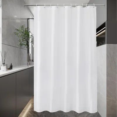 Immagine prodotto di Tenda da doccia stretta bianca 150x180 in poliestere impermeabile antimuffa con 10 anelli